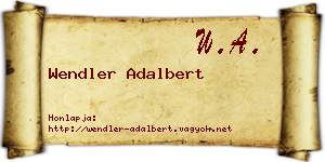 Wendler Adalbert névjegykártya
